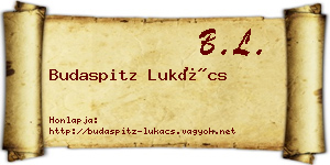 Budaspitz Lukács névjegykártya